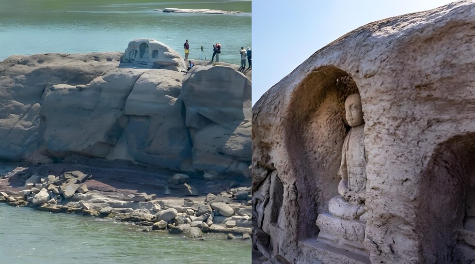 长江重庆段的水位下降，600年明代石佛 .jpg